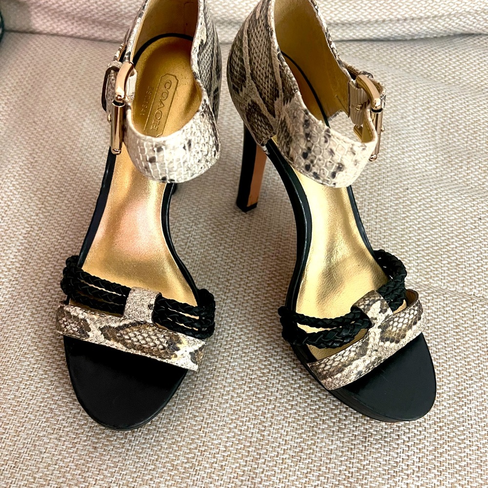 Used, great condition, leather Coach sandals. Size 7